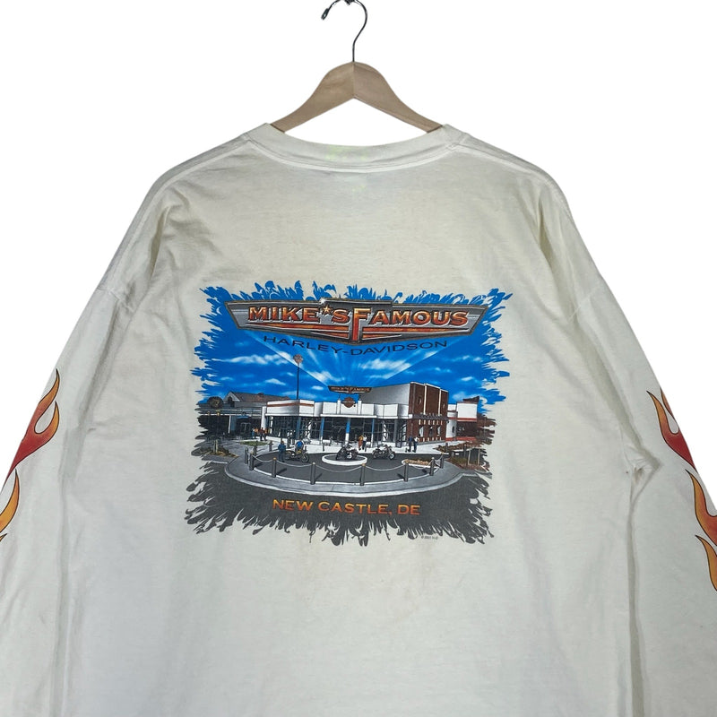 Vintage Harley Davidson Newcastle, DE Flaming Long Sleeve