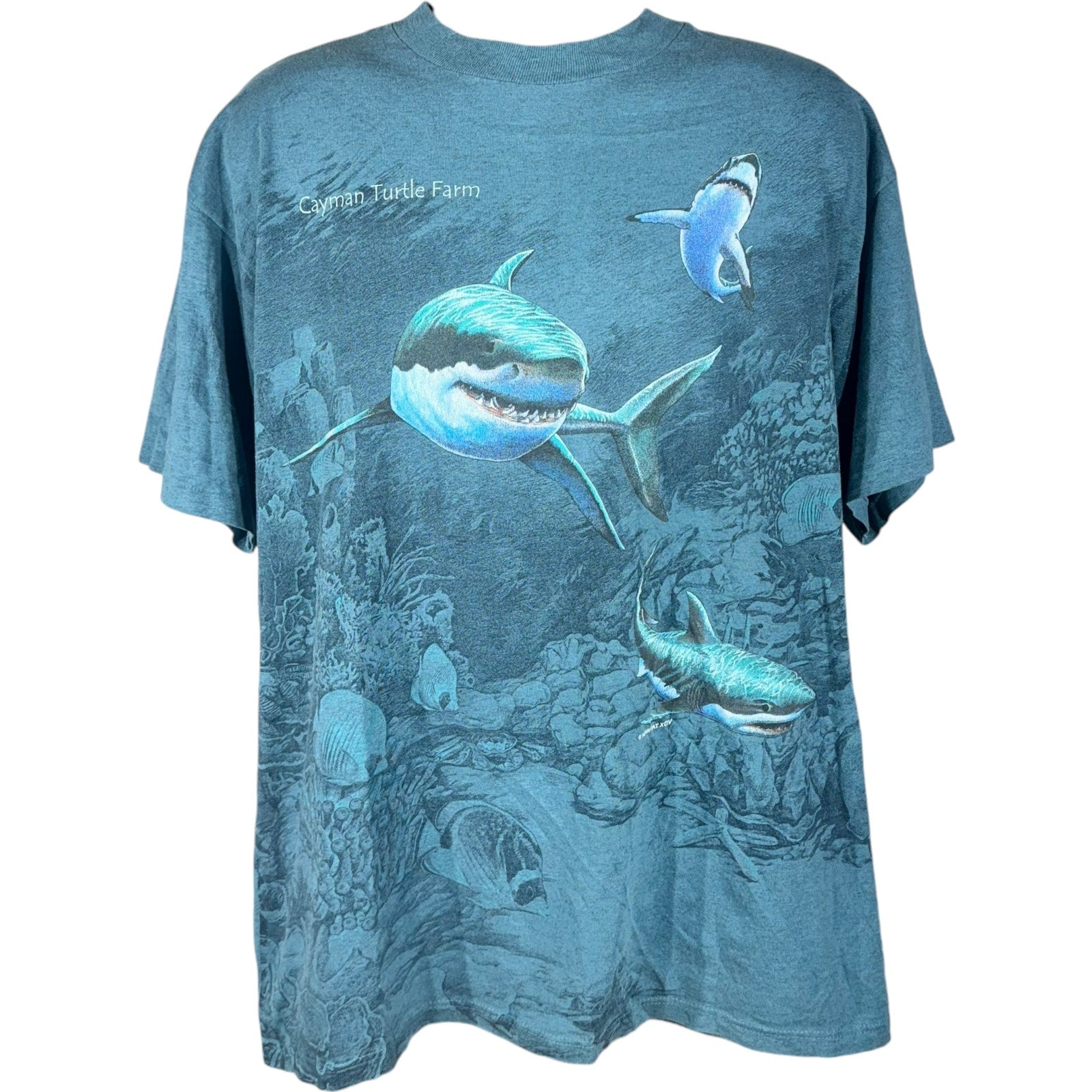 Vintage Sharks AOP Nature Tee