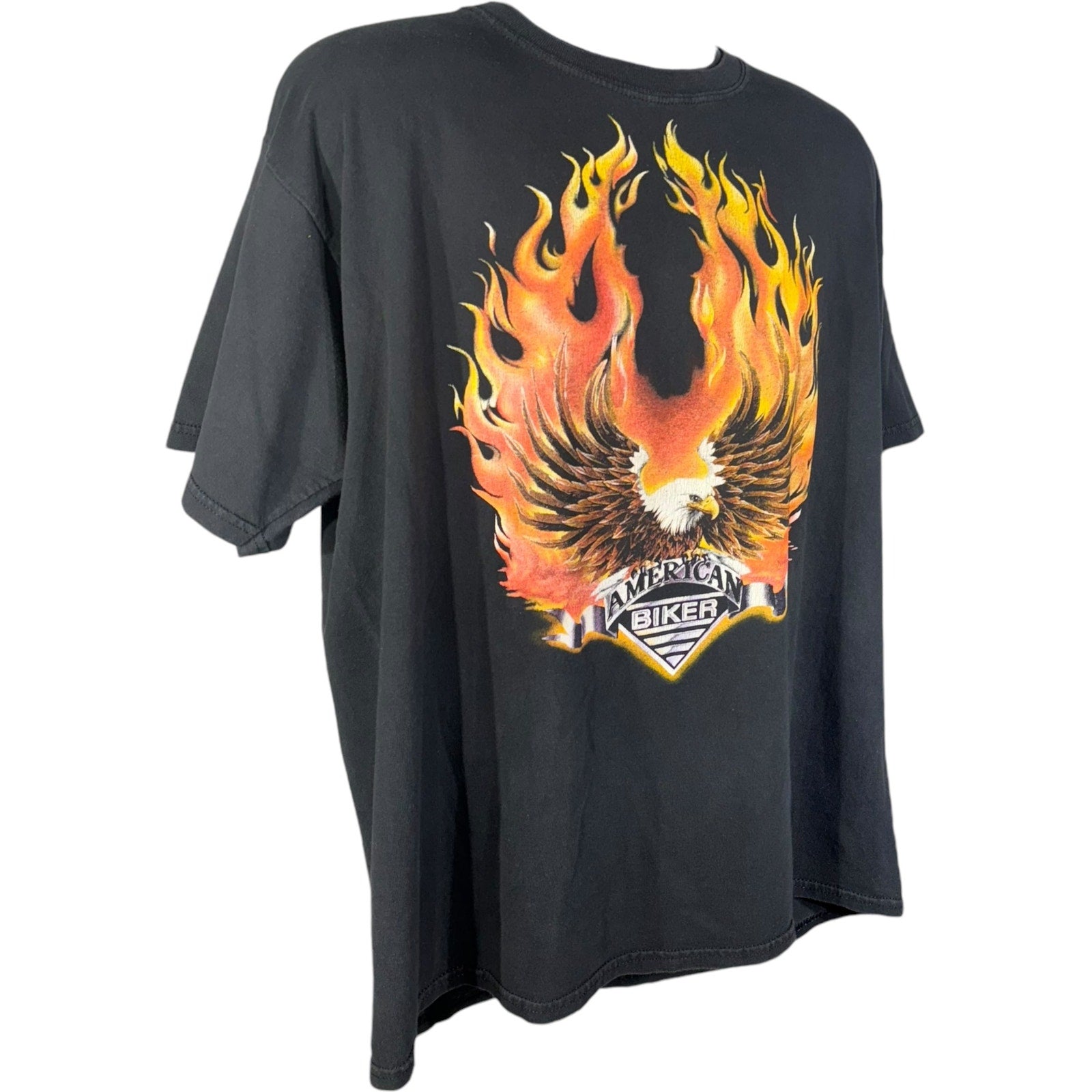 Vintage American Biker Flaming Eagle Tee