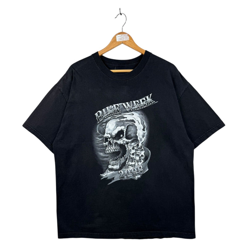 Vintage Skull Guns Biker Graphic T-Shirt