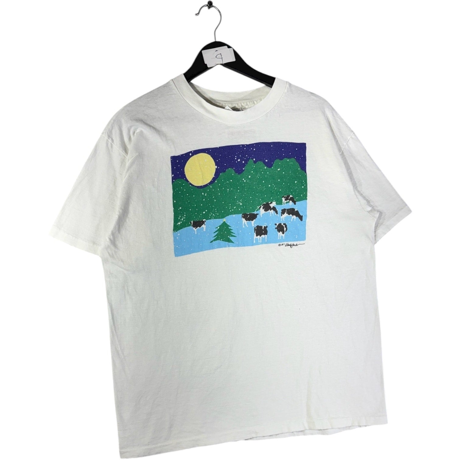 Vintage Moonlight Cow Pasture Graphic T-Shirt