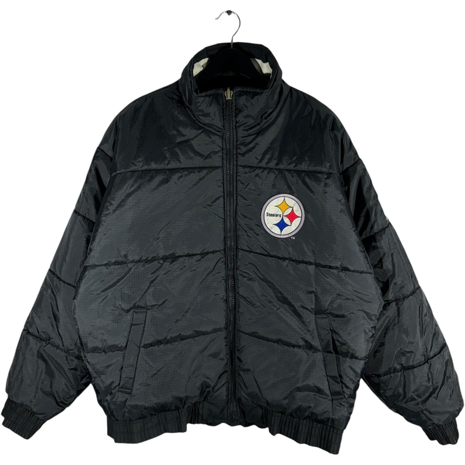 Vintage Pro Player Pittsburgh Steelers NFL Reversible Puffer Jacket