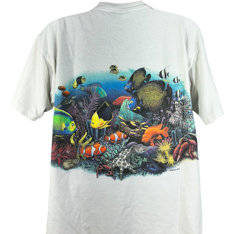 Vintage Coral Reef Wrap Around Underwater Nature Tee 90s