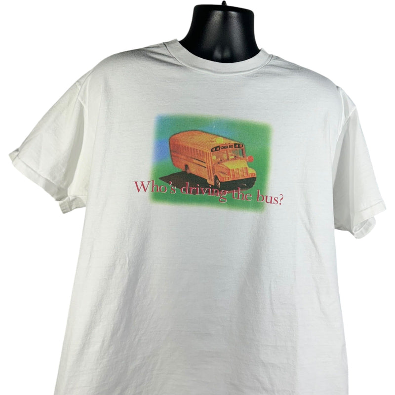 Vintage Compaq "Whos Driving The Bus?" Tee