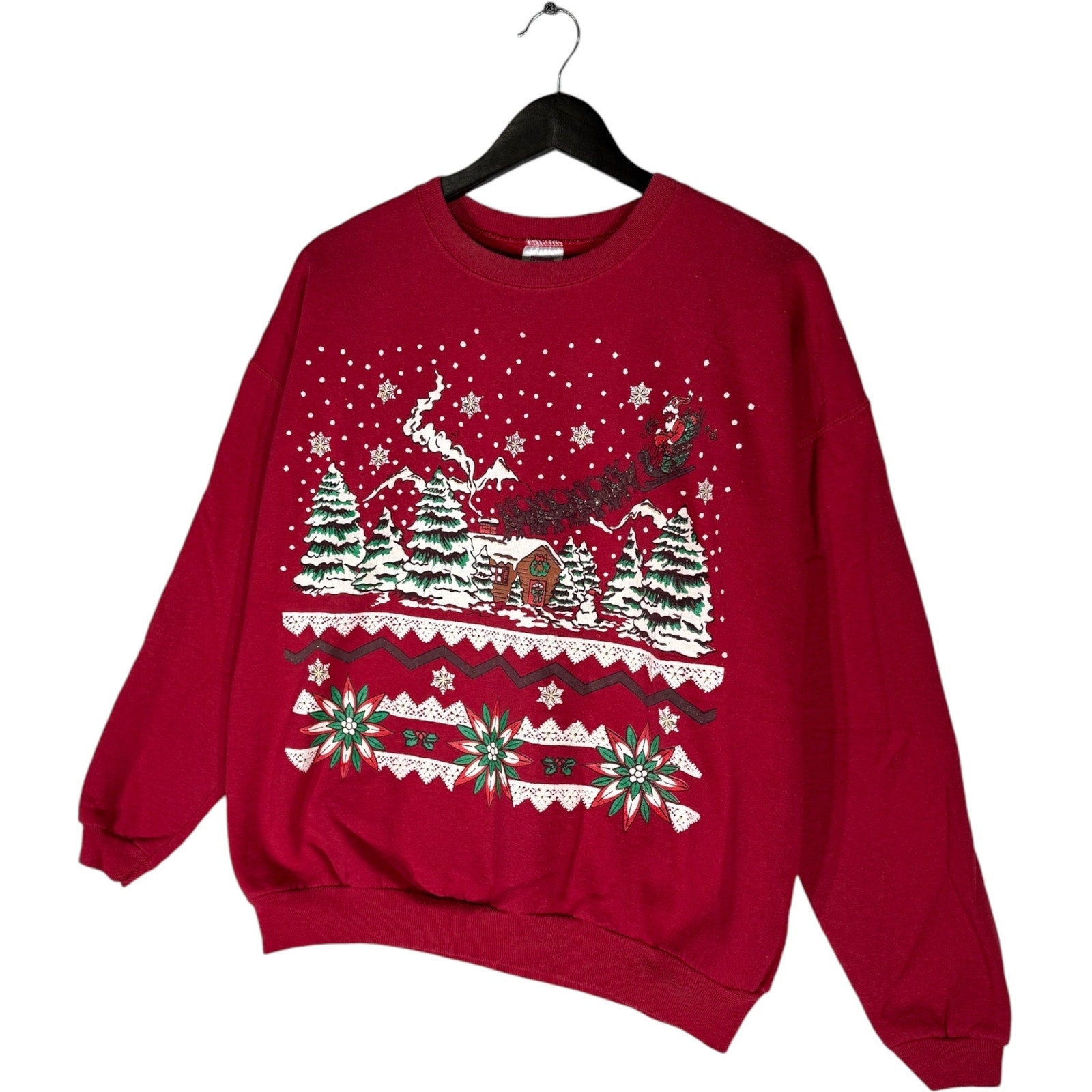 Vintage Christmas Snowy Forest Crewneck 90s