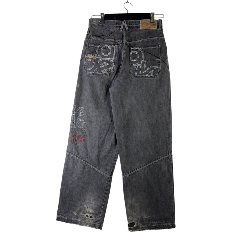Women's Vintage Akademiks Embroidered Wide Leg Jeans 18