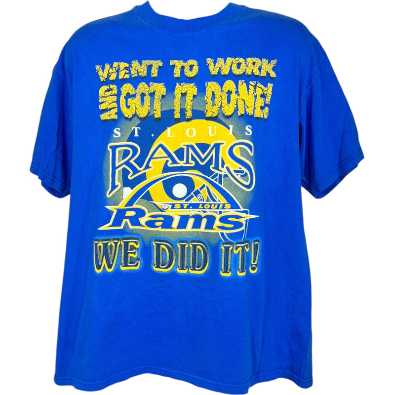 Vintage St Louis Rams "Went To Work And Got It Done" NFL Tee