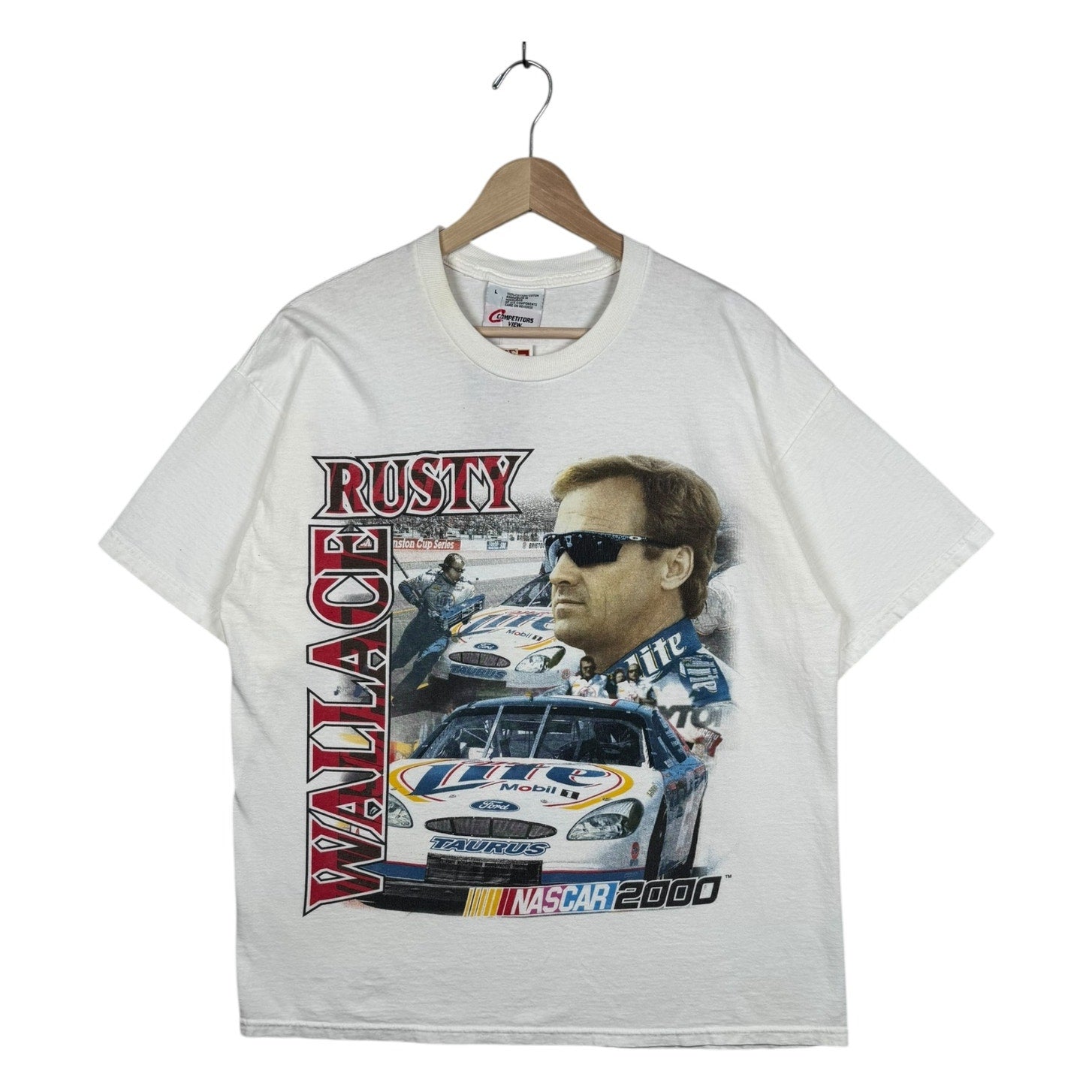 Vintage Rusty Wallace Schedule NASCAR 2000 T-Shirt