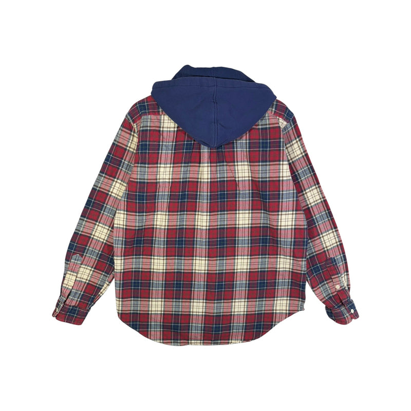 Vintage Polo Ralph Lauren Plaid Flannel Hooded Shirt Shacket Jacket