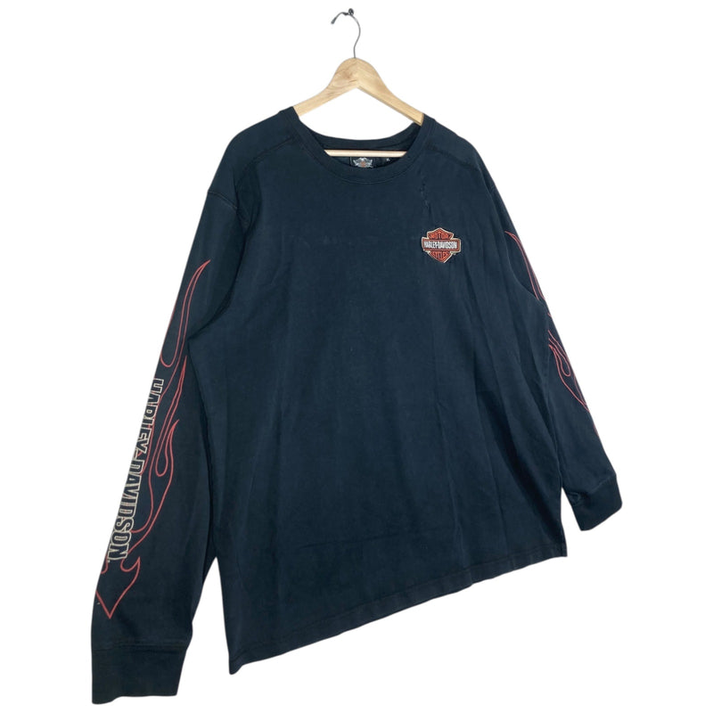 Vintage Harley Davidson Flame Sleeve Graphic Long Sleeve