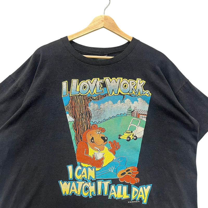 Vintage I Love Work I Can Watch It All Day Cartoon Tee