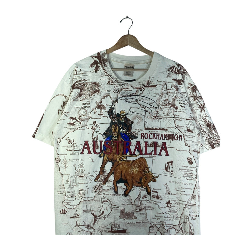 Vintage Tjapukai Rockhampton Australia Map T-Shirt