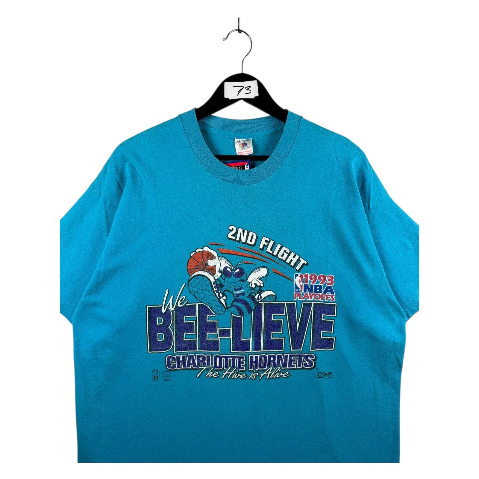 Vintage Charlotte Hornets 1993 NBA Playoffs We Bee-lieve T-Shirt