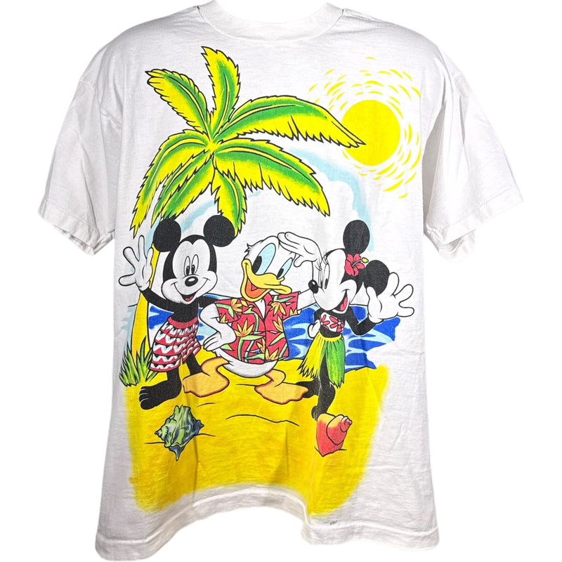 Vintage Disney Mickey And Friends Tropical Jumbo Print Tee