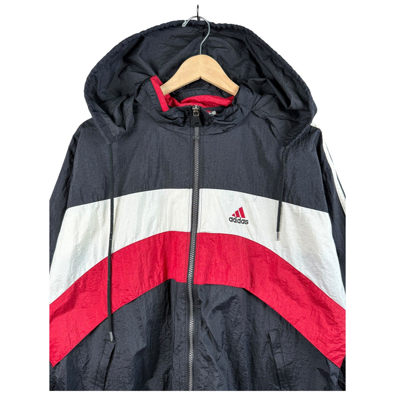 Vintage Adidas Colorblock Hooded Full Zip Windbreaker