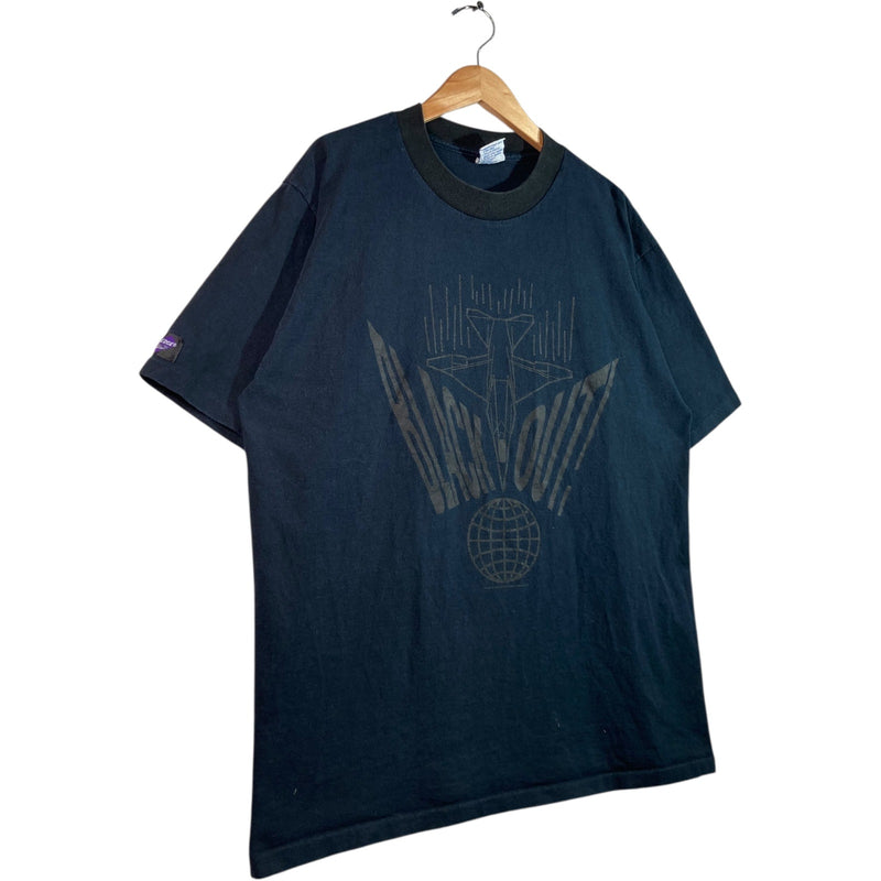 Vintage Black Out Stealth Bomber Plane Graphic T-Shirt