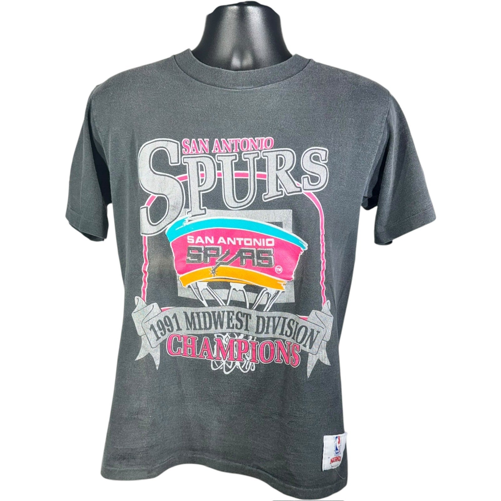 Vintage San Antonio Spurs Midwest Champions Tee 1991