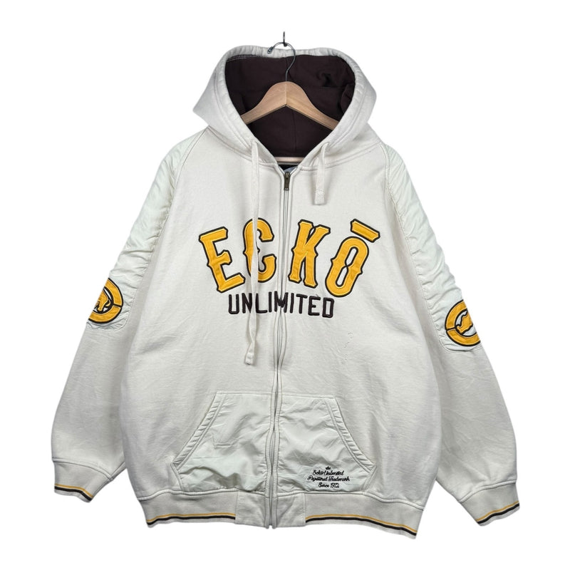 Vintage Ecko Unlimited Embroidered Logo Full Zip Hoodie