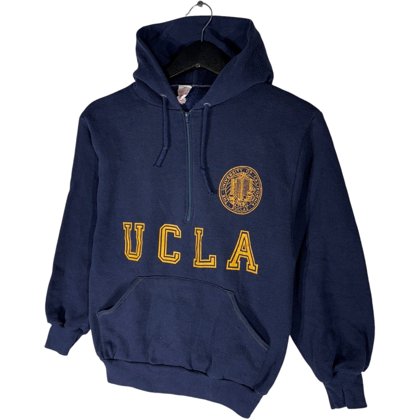 Vintage Women's UCLA Spellout 1/4 Zip College Hoodie