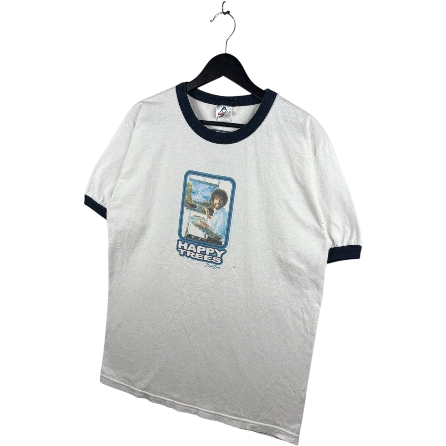 Vintage Bob Ross Happy Trees Ringer T-Shirt