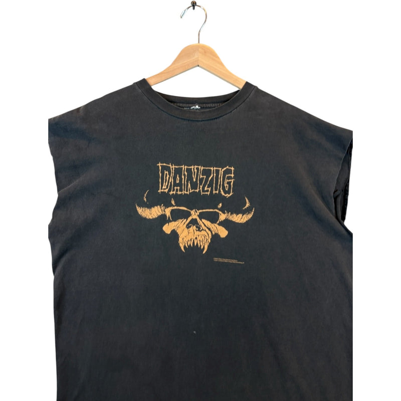 Vintage Danzig Skull Cut-out Muscle Sleeve Tank Top