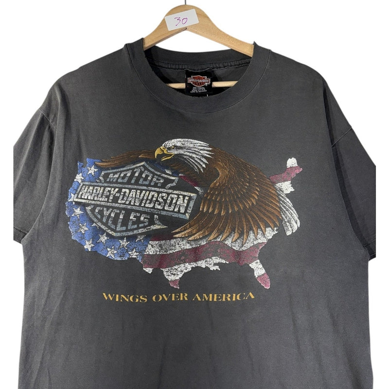 Vintage Harley Davidson Lake Shore Eagle Graphic T-Shirt