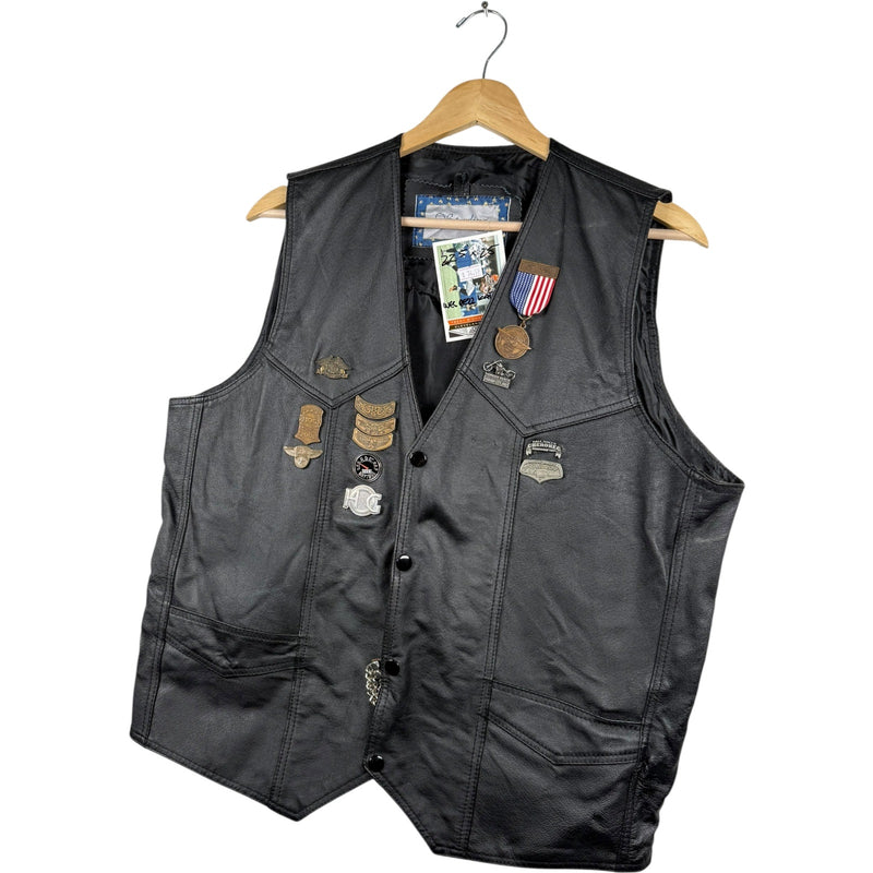 Vintage Harley Davidson Pins & Patches Biker Vest