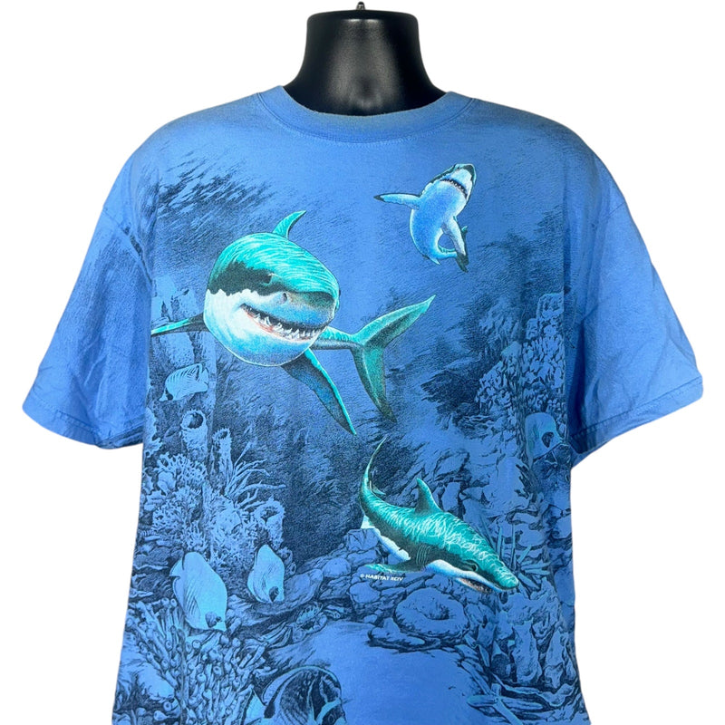 Vintage Habitat Sharks Nature AOP Tee