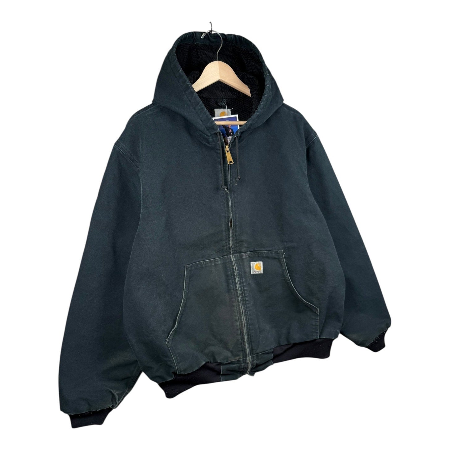 Vintage Carhartt J131 BLK Hooded Insulated Workwear Jacket