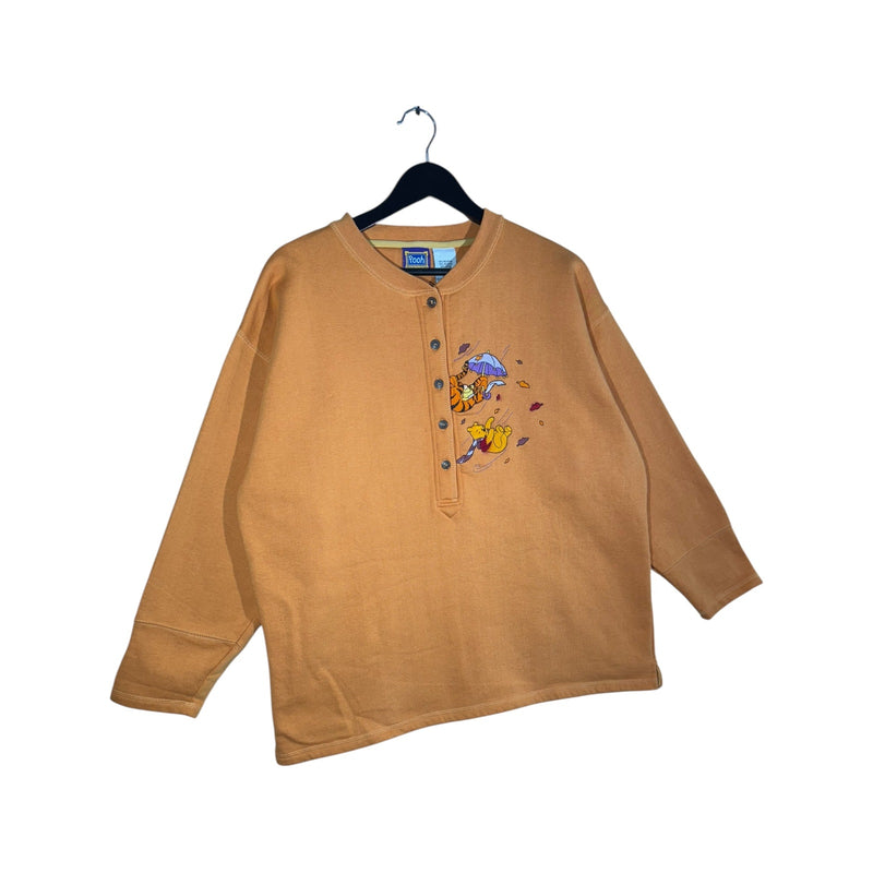 Vintage Disney Winnie the Pooh 1/2 Button-up Graphic Long Sleeve