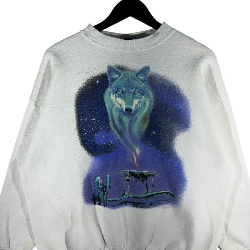 Vintage Native American Wolf Crewneck