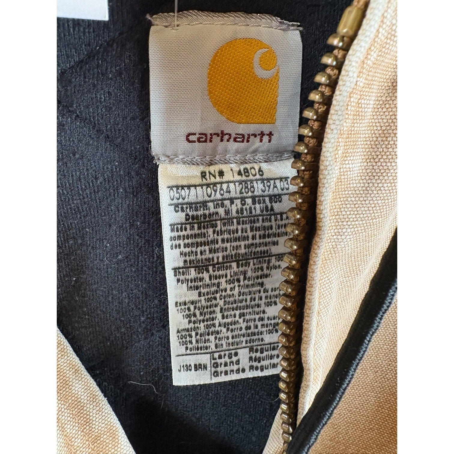 Vintage Carhartt Insulated Active Hoodie Full Zip Workwear Jacket