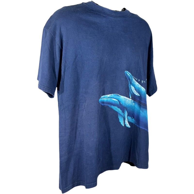 Vintage Whale and Dolphin Ocean Life Wrap Around Nature Tee