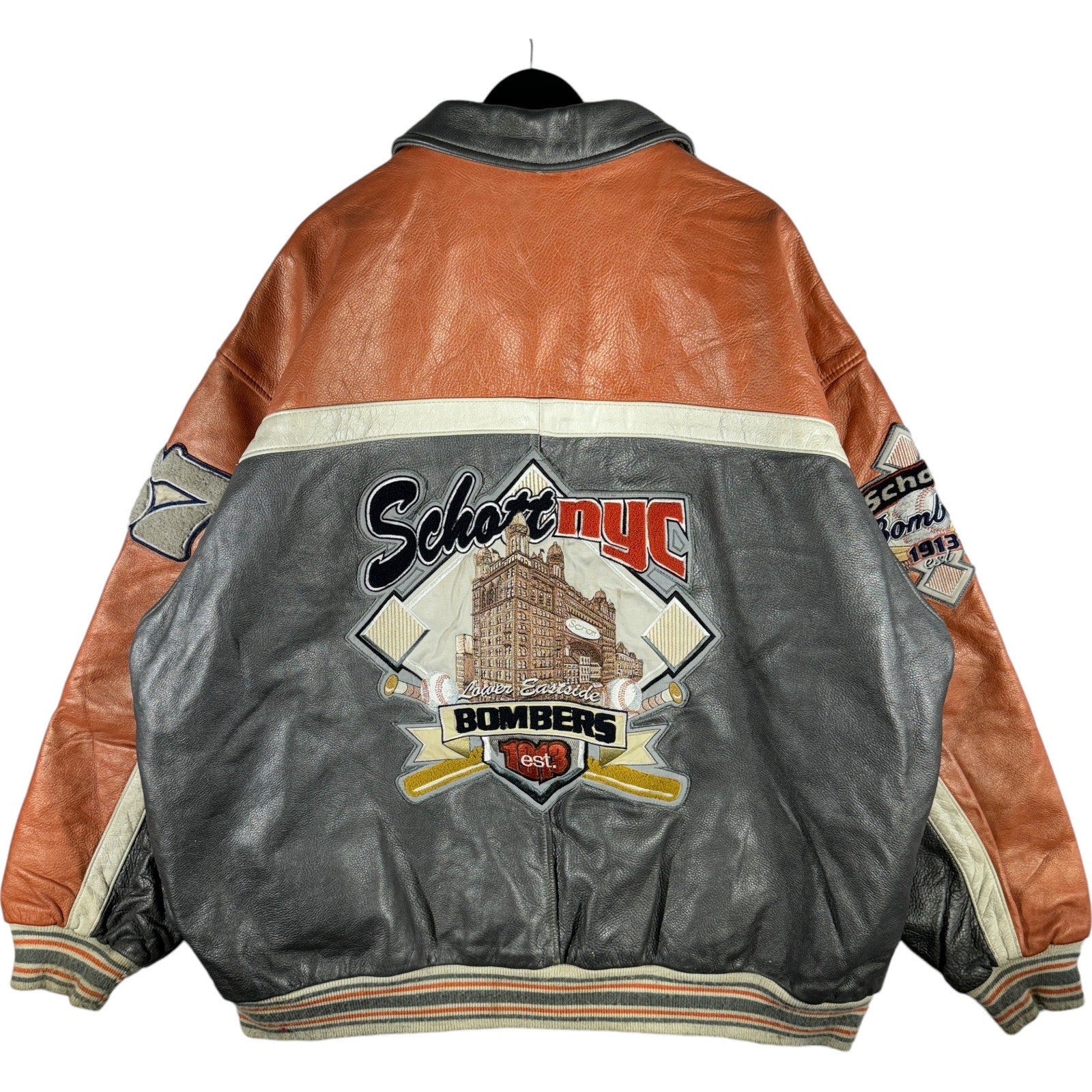 Vintage Schott NYC Leather Varsity Jacket