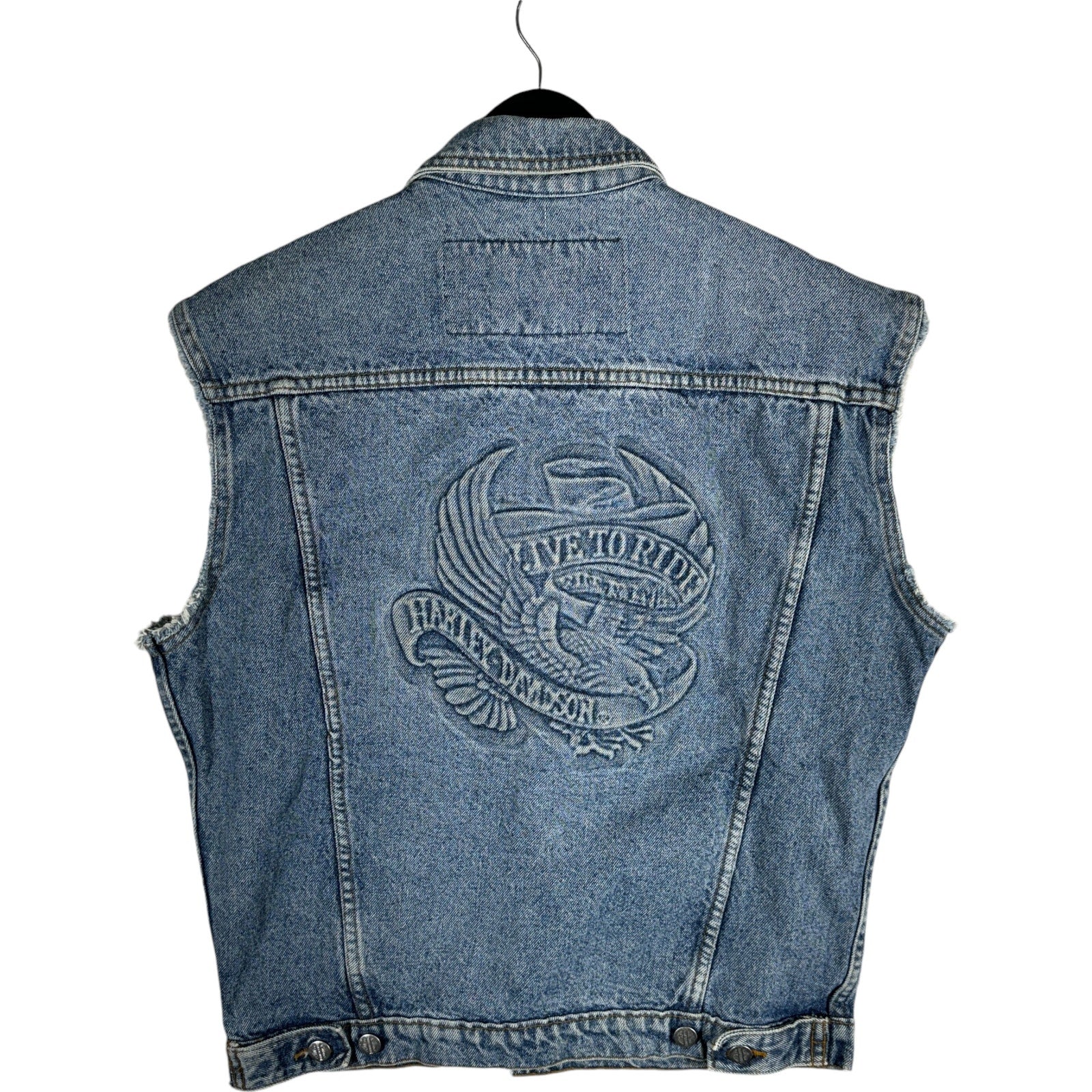 Vintage Harley Davidson Denim Cut Off Vest