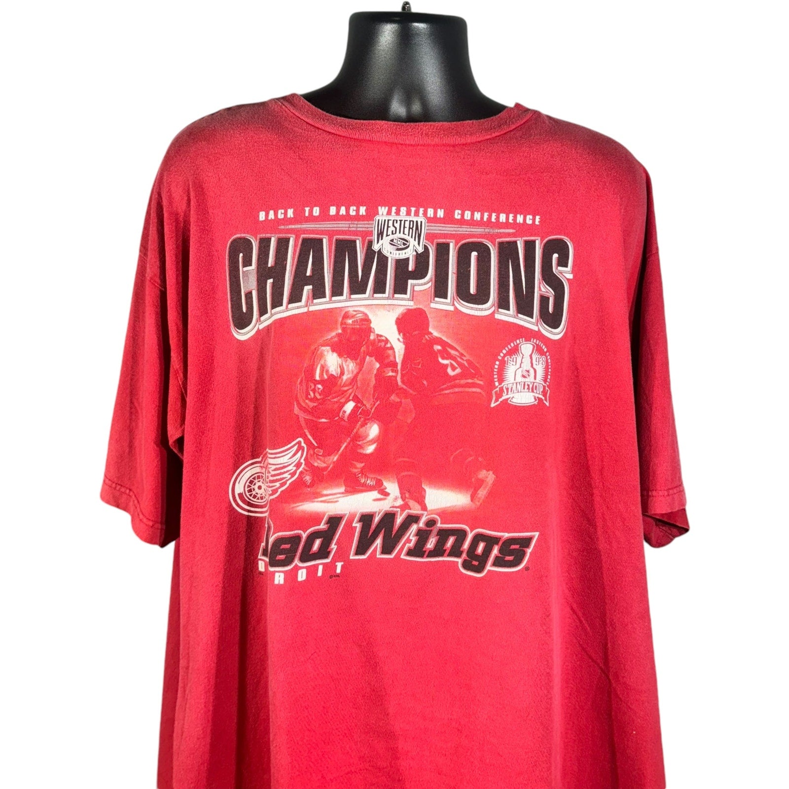 Vintage Detroit Red Wings Western Conference Champs NHL Tee 1998