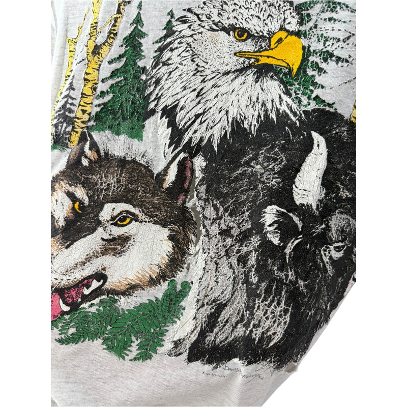 Vintage Bald Eagle Wolf Bear Graphic T-Shirt
