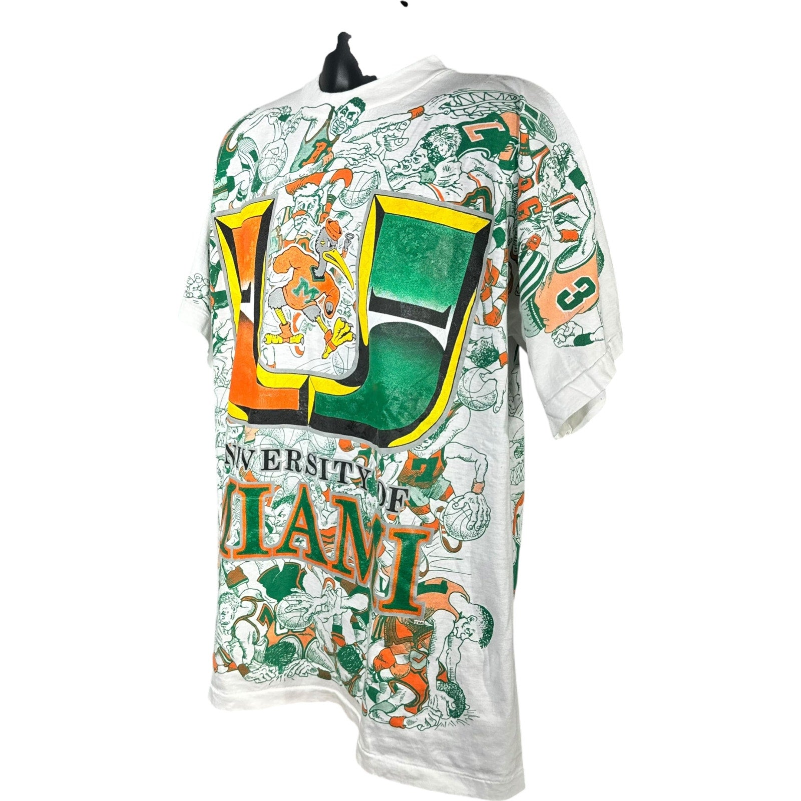 Vintage University Of Miami Hurricanes All Over Print Tee