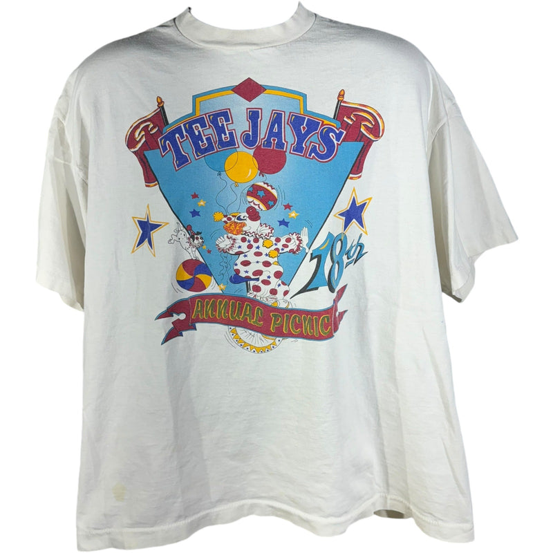 Vintage Tee Jays 18th Annual Company Picnic Clown Tee 90s