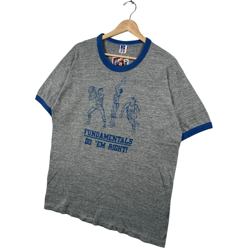 Vintage Russell Athletic Basketball Fundamentals Ringer T-Shirt