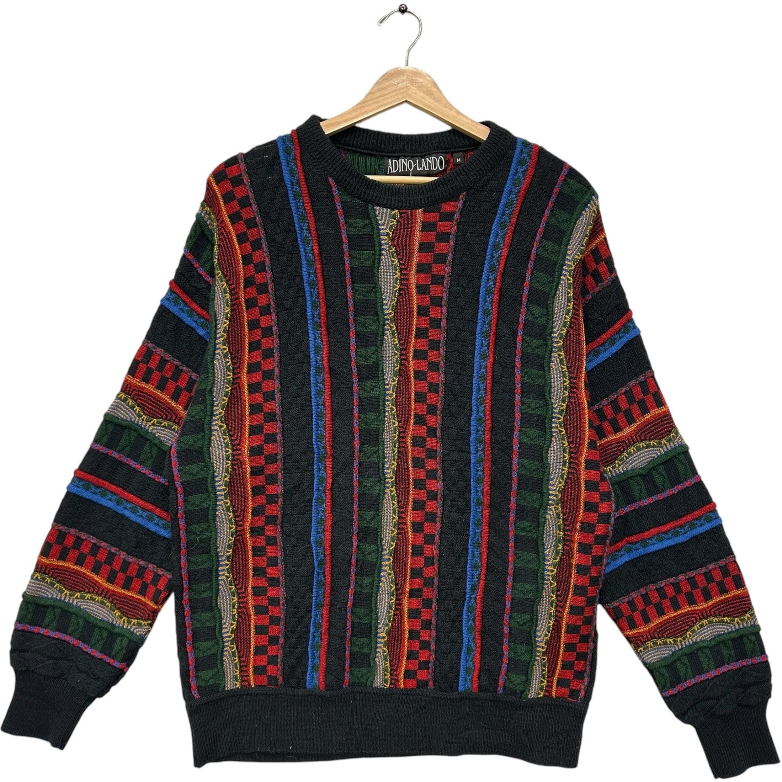 Vintage Adino Lando 3D Textured Patterned Pullover Sweater