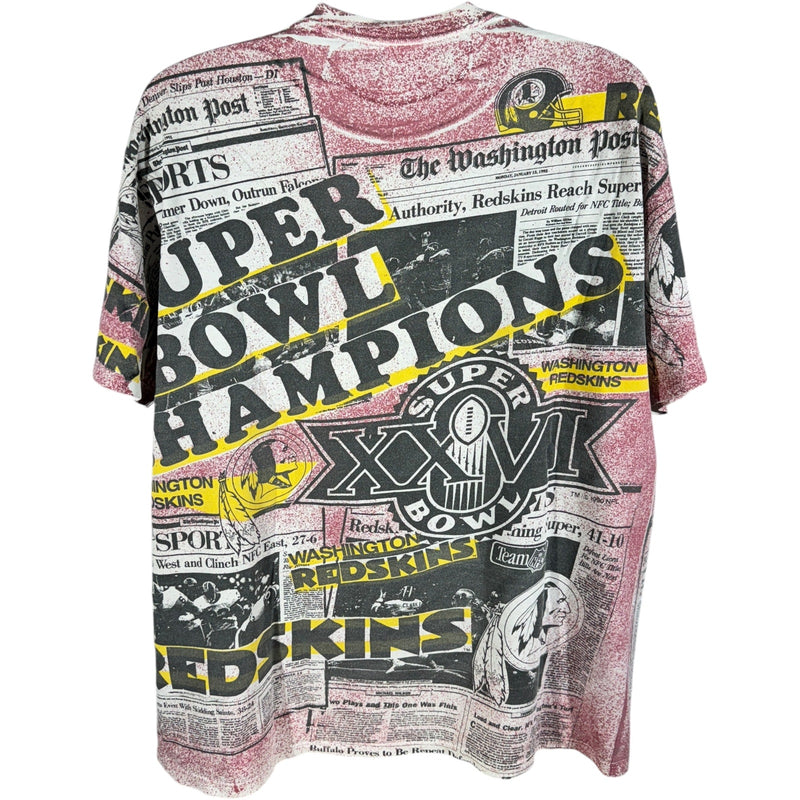 Vintage Washington Redskins Super Bowl 26 Champions AOP Tee