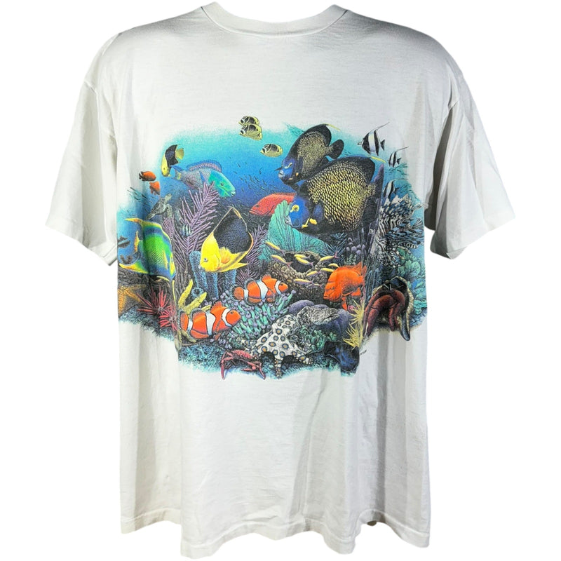 Vintage Coral Reef Wrap Around Underwater Nature Tee 90s