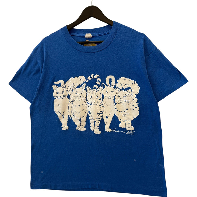Vintage Heads & Tails Cats' Clowder Double Sided Tee
