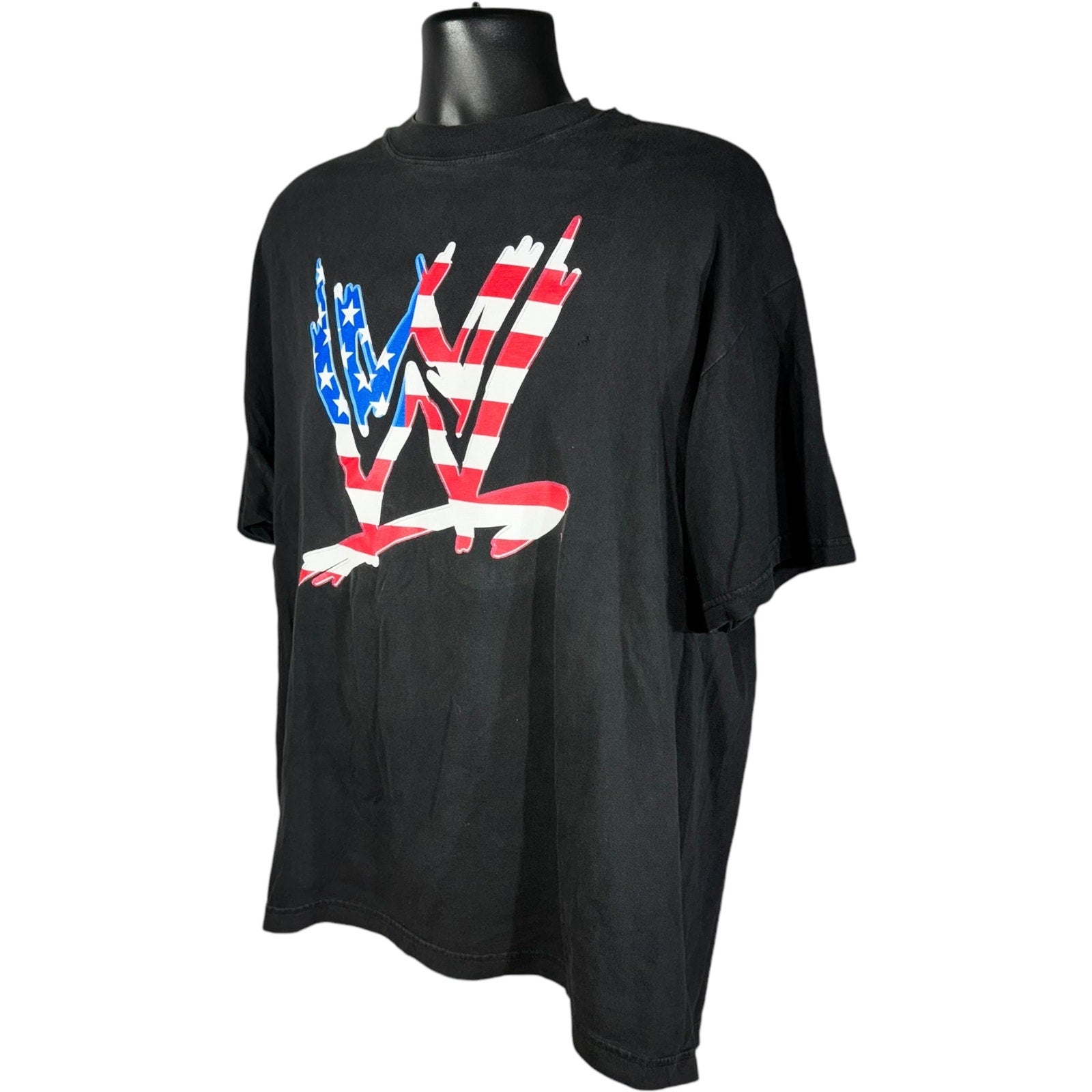 Vintage WWE American Flag Logo Tee