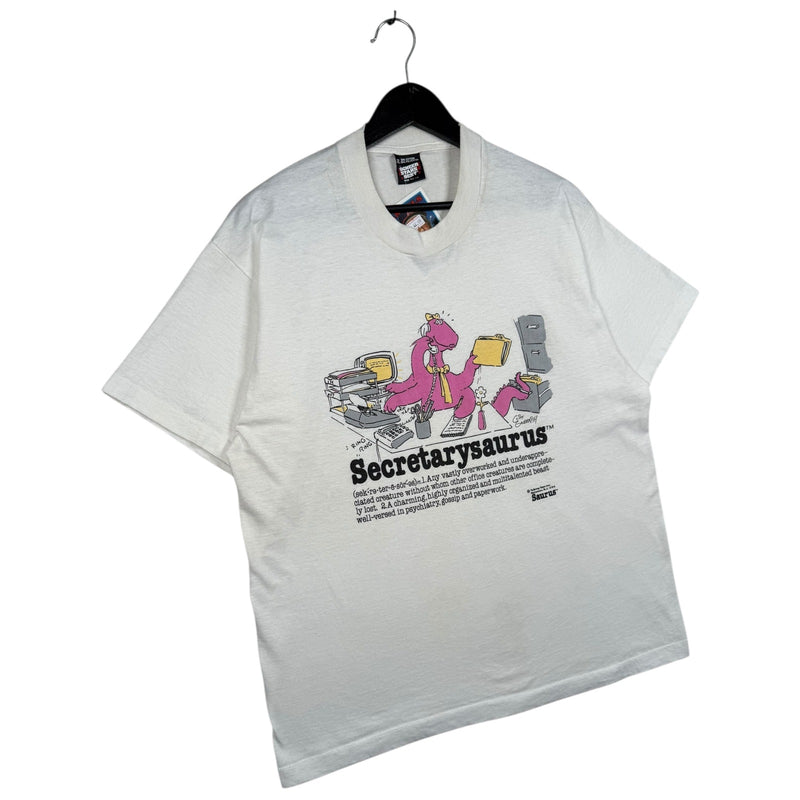 Vintage Secretarysaurus Funny Office Graphic T-Shirt