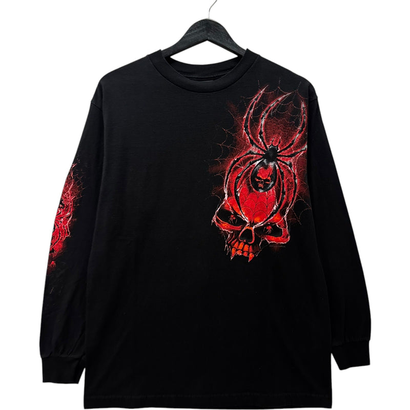 Vintage Hot Leathers Spider Web Skeleton Long Sleeve