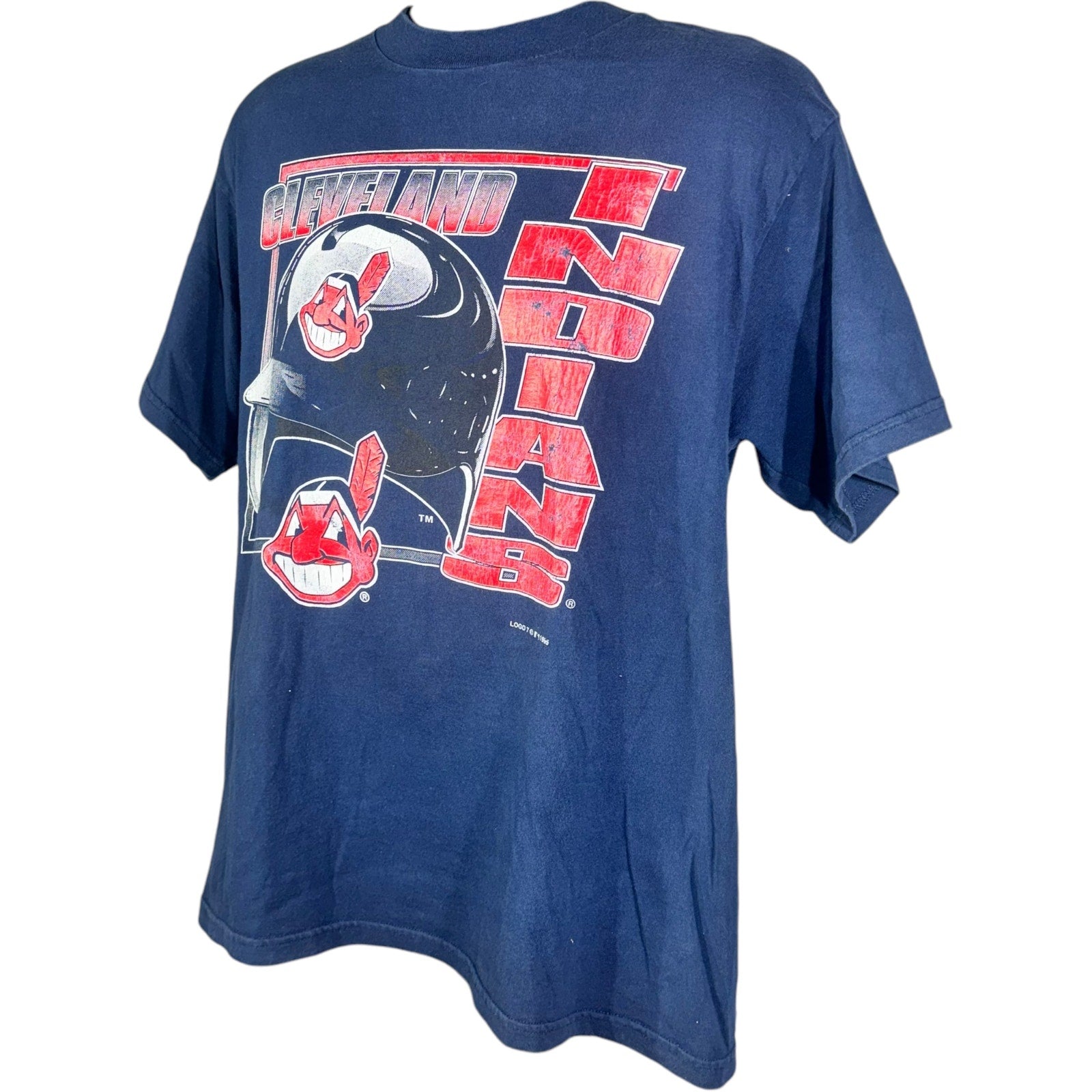 Vintage Cleveland Indians Helmet Tee 1995