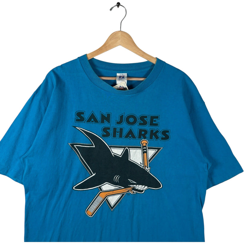 Vintage Logo 7 San Jose Sharks Logo NHL Tee 90s