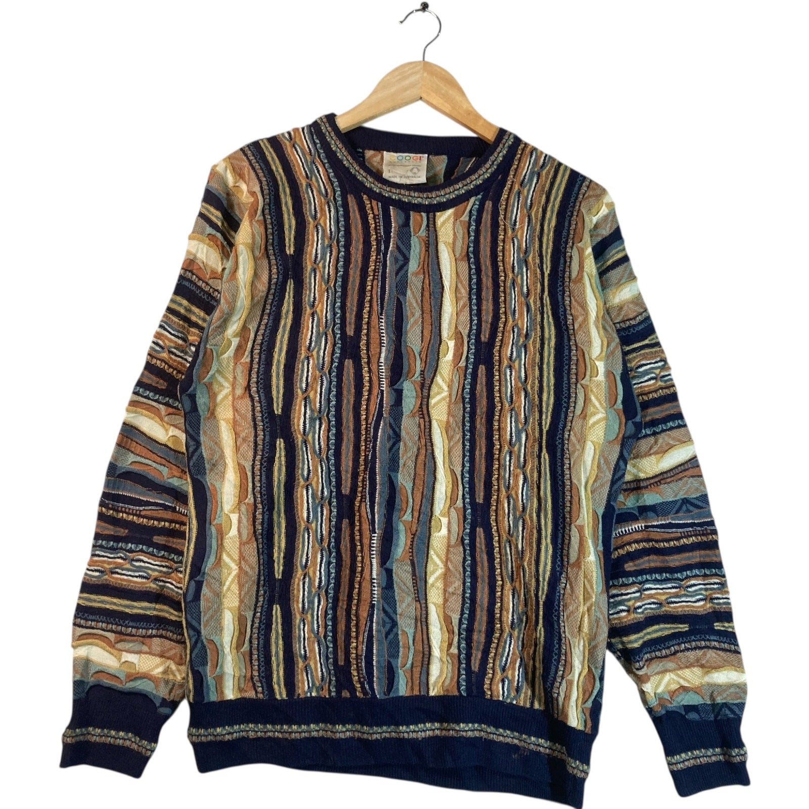 Vintage Coogi 3D Diamond Abstract Knit Sweater